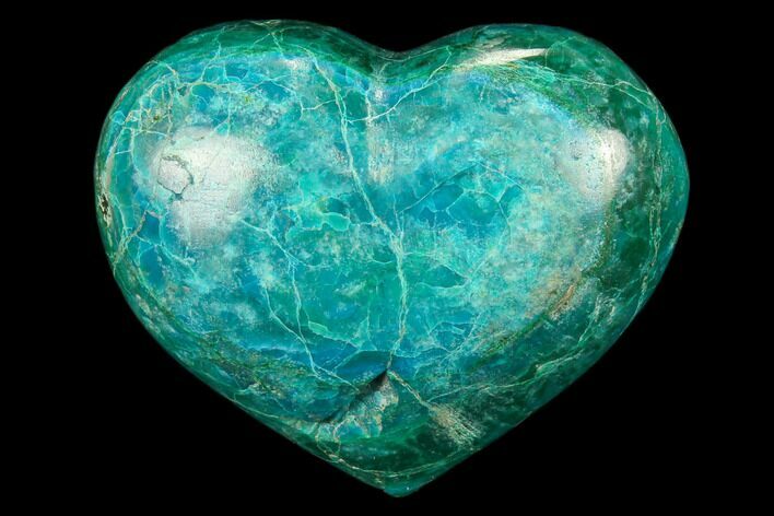 Polished Chrysocolla & Malachite Heart - Congo #83341